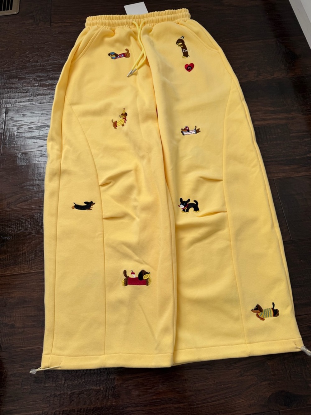 AELFRIC EDEN Yellow Embroidered Dog Lounge Pants